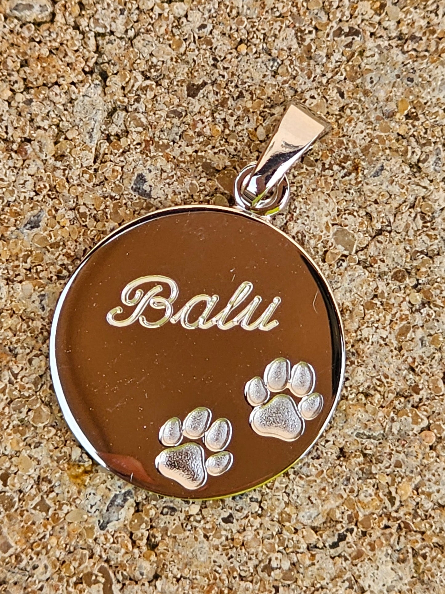 Anhänger Gravurplatte teilmatt/diamantiert Echt Silber 925/000