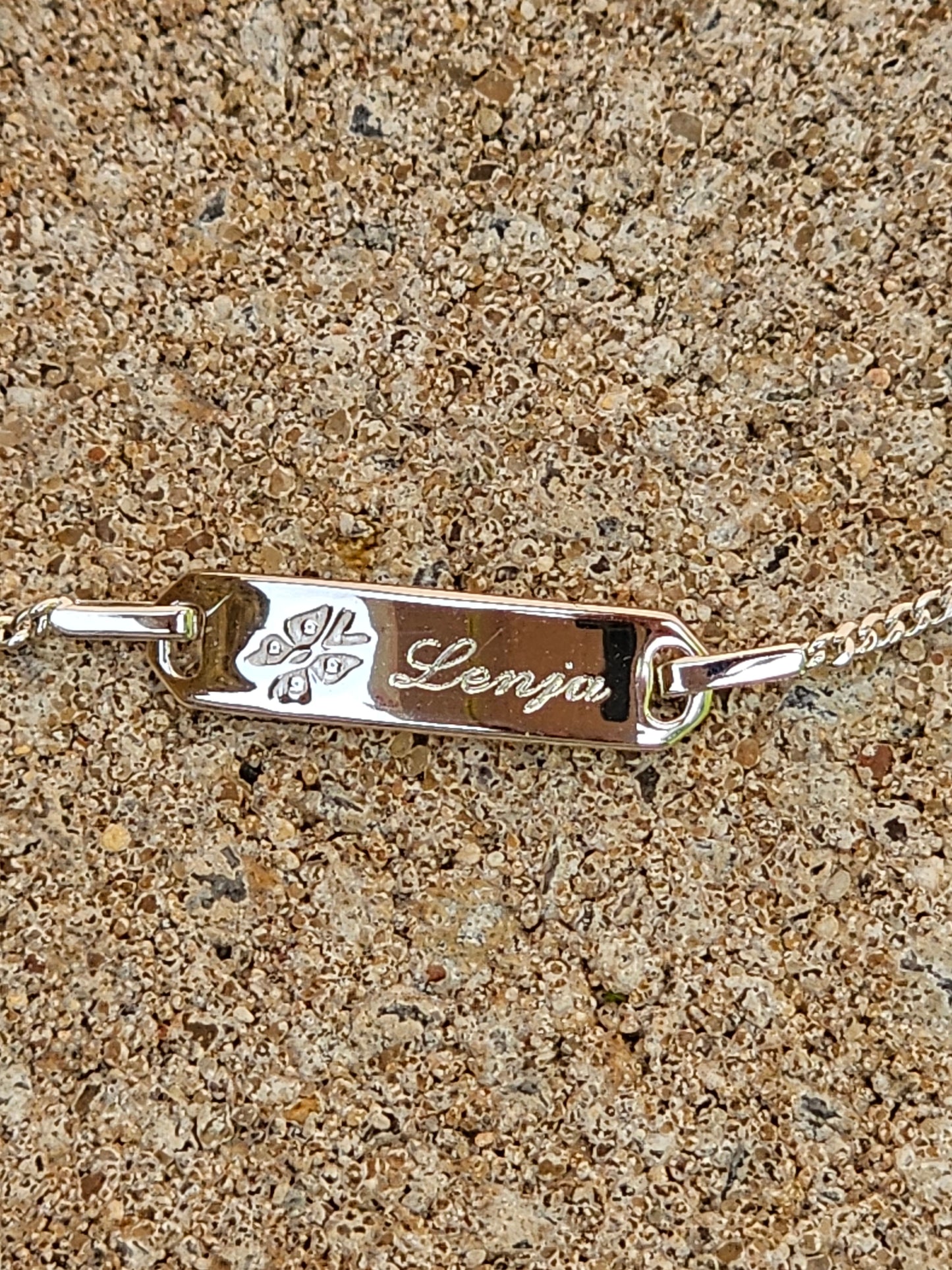 D-Schildarmband mit Anhänger Lebensbaum Echt Silber 925/000