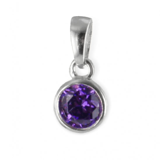 Anhänger Zirkonia 5mm amethystfarbig - Silber 925/000