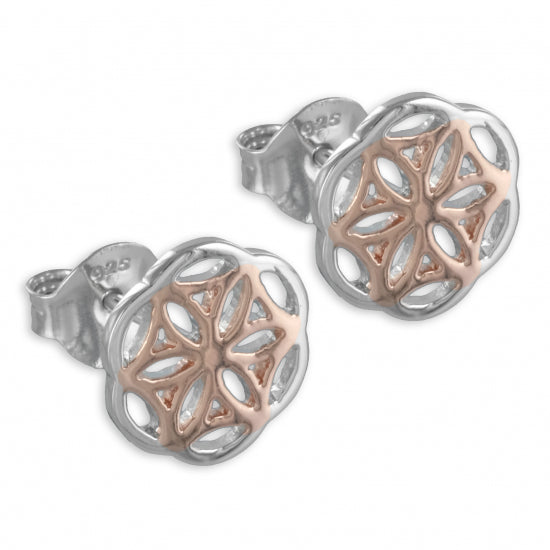 Ohrstecker Lebensblume Echt Silber 925/000