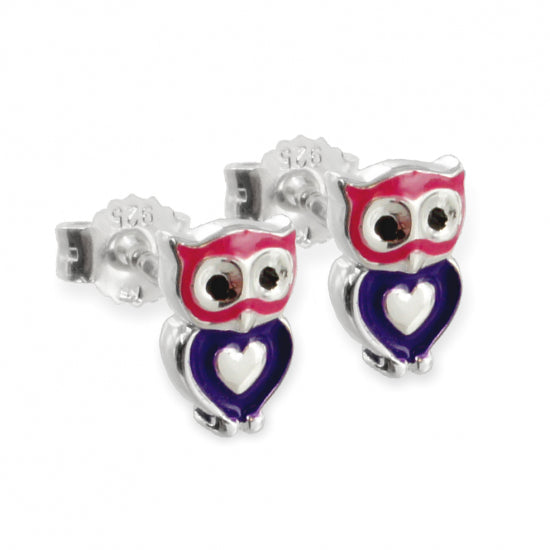 Ohrstecker Eule - Silber 925/000