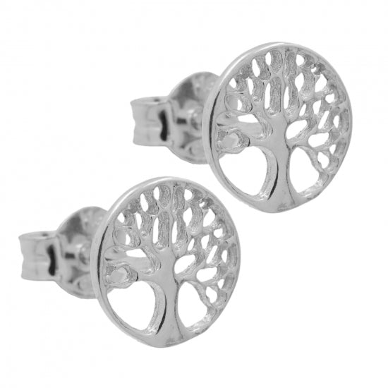 Ohrstecker Lebensbaum Ø 8mm Silber 925/000