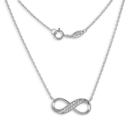 Collier Infinity mit 18 Zirkonia Silber 925/000