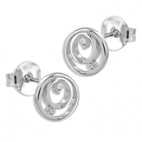 Ohrstecker mit 6 Zirkonia Silber 925/000