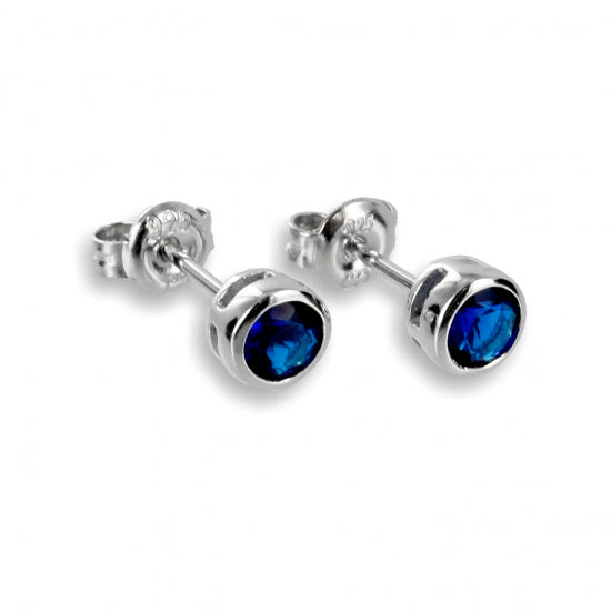 Ohrstecker Zirkonia 3,5mm blau Silber 925/000 rhodiniert
