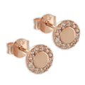 Ohrstecker mit 24 Zirkonia Echt Silber 925/000 rosé