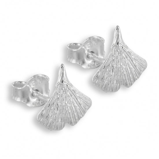 Ohrstecker Ginkgoblatt Echt Silber 925/000