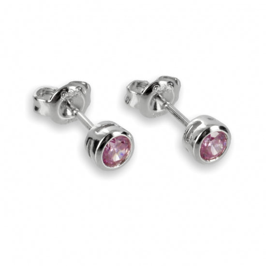 Ohrstecker Zirkonia 3,5mm rosé Silber 925/000 rhodiniert