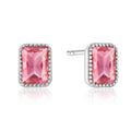 Ohrstecker mit Zirkonia pink Silber 925/000