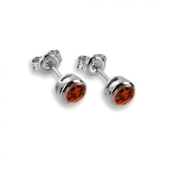 Ohrstecker Zirkonia 3,5mm rot Silber 925/000 rhodiniert