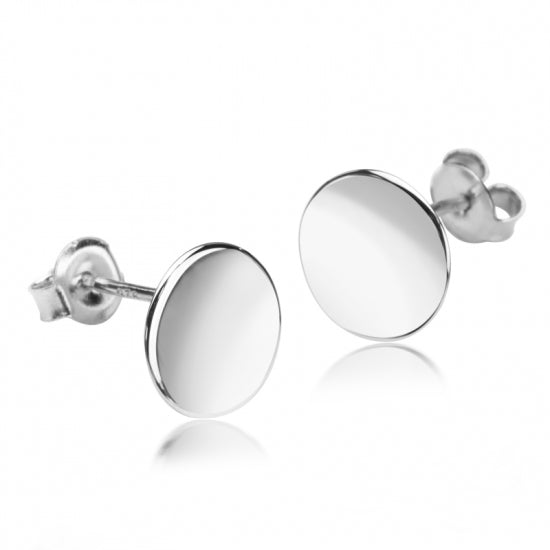 Ohrstecker Platte glanz 10mm Silber 925/000