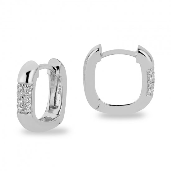 Klappcreolen mit 16 Zirkonia Silber 925/000