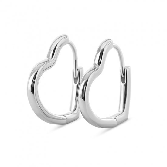 Klappcreolen Herz 16x15mm Silber 925/000