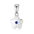 Anhänger Blume mit Zirkonia blau Silber 925/000