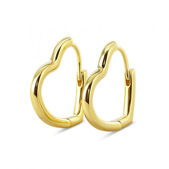 Klappcreolen Herz 16x15mm Silber 925/000 vergoldet