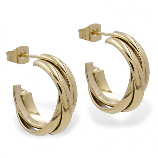 Ohrstecker Creolen crossed Edelstahl 316L PVD