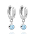 Klappcreolen mit Zirkonia aqua Silber 925/000