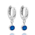 Klappcreolen mit Zirkonia blau Silber 925/000