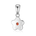 Anhänger Blume mit Zirkonia rot Echt Silber 925/000