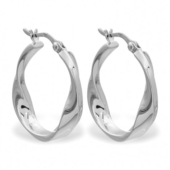 Creolen gedreht 25 x 4mm Silber 925/000