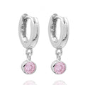 Klappcreolen mit Zirkonia rosé Silber 925/000
