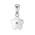 Anhänger Blume mit Zirkonia pink Silber 925/000