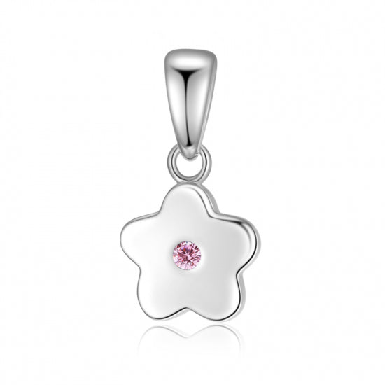 Anhänger Blume mit Zirkonia pink Silber 925/000