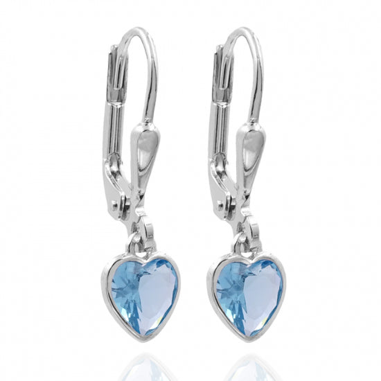 Ohrhänger Herz Zirkonia aqua Silber 925/000
