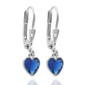 Ohrhänger Herz Zirkonia blau Silber 925/000