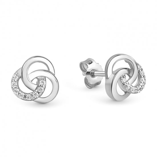 Ohrstecker mit 16 Zirkonia Silber 925/000 rhodiniert