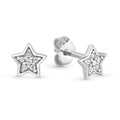 Ohrstecker Stern mit 12 Zirkonia Silber 925/000 rhodiniert