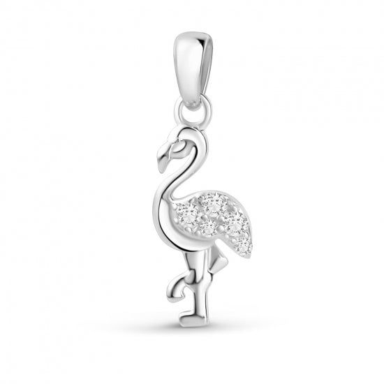 Anhänger Flamingo mit 5 Zirkonia Silber 925/000 rhodiniert