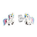 Ohrstecker Einhorn Lack Silber 925/000 rhodiniert