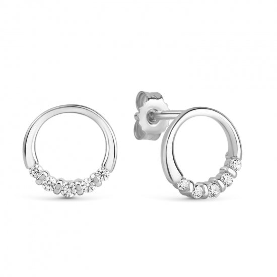 Ohrstecker mit 10 Zirkonia Silber 925/000 rhodiniert