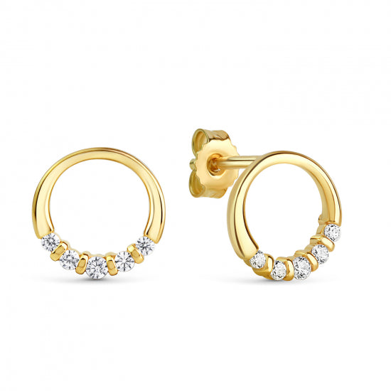 Ohrstecker mit 10 Zirkonia Silber 925/000 vergoldet