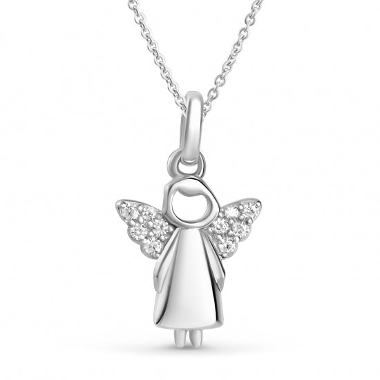 Anhänger Engel mit 10 Zirkonia Silber 925/000 rhodiniert
