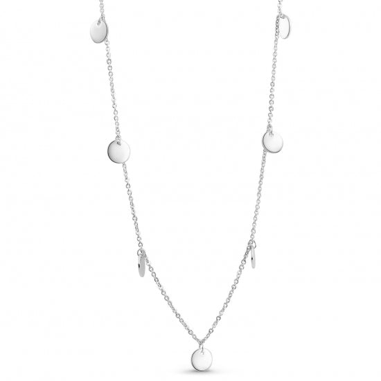 Collier mit 7 Plättchen Ø 6mm Silber 925/000 rhodiniert