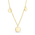 Collier mit 3 Plättchen Ø 8/6mm Silber 925/000 vergoldet