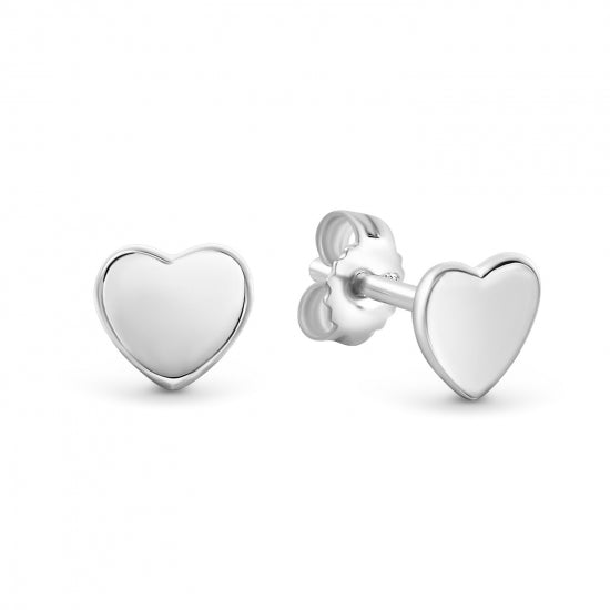 Ohrstecker Herz poliert 925/000 rhodiniert