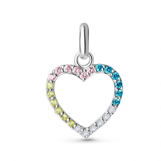 Anhänger Herz mit 24 Zirkonia Silber 925/000 rhodiniert