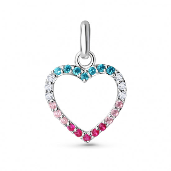 Anhänger Herz mit 24 Zirkonia Silber 925/000 rhodiniert