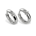 Klappcreolen 14mm mit Zirkonia weiss - Silber 925/000