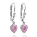 Ohrhänger Herz Zirkonia rosa Silber 925/000