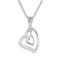 Collier Herz mit 11 Zirkonia Echt Silber 925/000