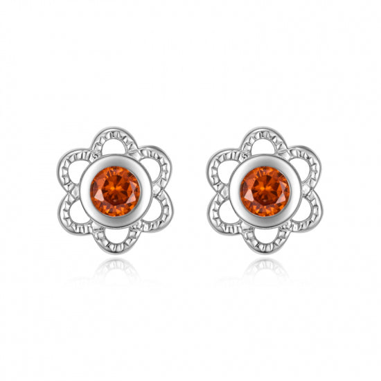 Ohrstecker Zirkonia rot Silber 925/000