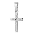 Anhänger Kreuz glanz/diamantiert 13mm Silber 925/000 rhodiniert