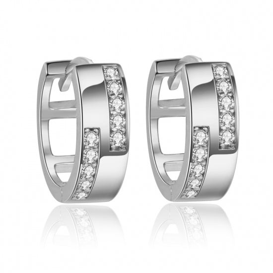 Klappcreolen mit 18 Zirkonia 12/4mm Silber 925/000