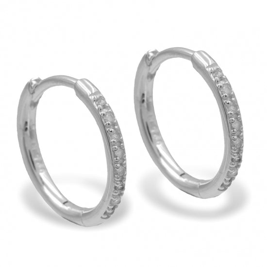 Klappcreolen 15/2mm mit 16 Zirkonia Silber 925/000