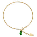 Fußkette mit Swarovski Kristall/Elements und Blatt Silber 925/000 3 Milliemes vergoldet