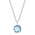 Collier mit Quarz in Swiss Blue 13x13mm Silber 925/000